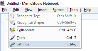 how to minimize mimio tools outside of mimio studio